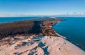 National park Curonian Spit from above Kaliningrad Russia, aerial top view Royalty Free Stock Photo