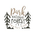 National park forest protection design template, hand drawn vector Illustration