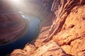 National Park. Glen Canyon on Arizona. Landscape at Horseshoe bend in Grand Canyon National Park. Royalty Free Stock Photo