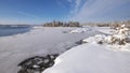 National Park Ladoga Skerries, in winter in Karelia. Royalty Free Stock Photo