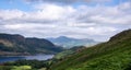 National Park Lake District, Helvellyn Hills, view while climbing Lake Thirlmere and Red Tarm, crossing Striding Edge and Swirral Royalty Free Stock Photo