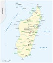 National park map of the African island nation of Madagascar