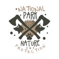 National park nature protection design template, hand drawn vector Illustration Royalty Free Stock Photo