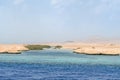 National park Ras Mohammed in Egypt. beautiful seaside with a sandy beach. Landscape with desert, blue sky and sea. Sea view Royalty Free Stock Photo
