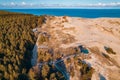 National park Sand dunes Curonian Spit from above Kaliningrad Russia, aerial top view Royalty Free Stock Photo