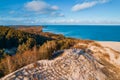 National park Sand dunes Curonian Spit from above Kaliningrad Russia, aerial top view Royalty Free Stock Photo