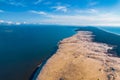 National park Sand dunes Curonian Spit from above Kaliningrad Russia, aerial top view Royalty Free Stock Photo