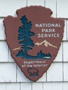 The National Park Service and Department of the Interior sign at Wildwood Stables, Acadia National Park