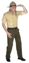 National Park Service Forest Ranger Looks Isolated Royalty Free Stock Photo