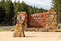 The entrance sign to Bryce Canyon National Park. Royalty Free Stock Photo