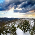 National Park Sumava. View from the Pancir mountain. Czech republic. Royalty Free Stock Photo