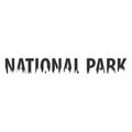 National Park. Text or labels with silhouette of forest. Royalty Free Stock Photo