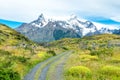 National park Torres del Paine mountains road landscape, Patagonia, Chile, South America Royalty Free Stock Photo