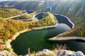 National Park Uvac, meanders of river Uvac - autumn picture Royalty Free Stock Photo