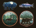 National park vintage colorful logos