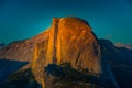 National Park Yosemite Half Dome lit by Sunset Light Glacier Poi Royalty Free Stock Photo