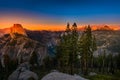 National Park Yosemite Half Dome lit by Sunset Light Glacier Poi Royalty Free Stock Photo