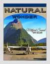 National Parks New Zealand, Travel Poster Royalty Free Stock Photo