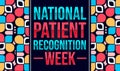 National patient recognition week wallpaper with modern shapes and typography design.