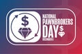 National Pawnbrokers Day. December 6. Holiday concept. Template for background, banner, card, poster with text Royalty Free Stock Photo