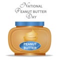 National Peanut Butter Day Sign and Illustration