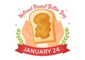 National Peanut Butter Day Vector Illustration on 24 January with Jar of Peanuts Butters for Poster or Banner in Flat Cartoon