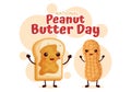 National Peanut Butter Day Vector Illustration on 24 January with Jar of Peanuts Butters for Poster or Banner in Flat Cartoon