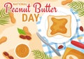 National Peanut Butter Day Vector Illustration on 24 January with Jar of Peanuts Butters for Poster or Banner in Flat Cartoon