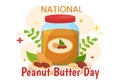 National Peanut Butter Day Vector Illustration on 24 January with Jar of Peanuts Butters for Poster or Banner in Flat Cartoon