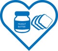 National Peanut Butter Loverâs Day icon, Peanut Butter icon, Peanut Butter lover blue vector icon.