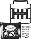 National Peanut Butter Loverâs Day icon, Peanut Butter icon, Peanut Butter lover black vector icon.