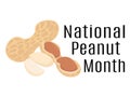 National Peanut Month, Idea for poster, banner, flyer, card or menu design Royalty Free Stock Photo