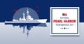 National Pearl Harbor Remembrance Day concept. Template for background, banner, card, poster with Pearl Harbor attack illustration