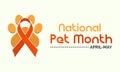 National Pet Month Observed on Annual Calendar of Every May Month Awareness Vector Illustration. Banner, Poster International