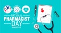 National Pharmacist day background design template use to background, banner, placard, card, book cover,