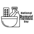 National Pharmacist Day, Idea for a poster, banner, flyer or postcard on a medical theme