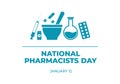 National pharmacist day isolated on white background celebrated on January 12