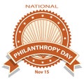 National Philanthropy Day Sign and Badge