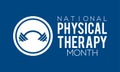 National physical therapy month banner design with white background. Vector template