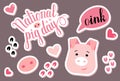 National pig day vector sticker pack