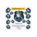 National Police Womans Day september 12 vector