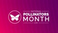 National Pollinators Month background or banner design template