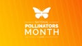 National Pollinators Month background or banner design template