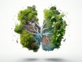 National Pollution Prevention Day With Clean And Polluted Environment Lungs white background AI Generated Royalty Free Stock Photo