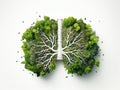 National Pollution Prevention Day With Clean And Polluted Environment Lungs white background AI Generated