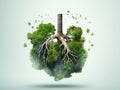 National Pollution Prevention Day With Clean And Polluted Environment Lungs white background AI Generated Royalty Free Stock Photo