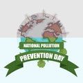 National pollution prevention day design with polluted planet earth