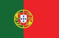 National Portugal flag, official colors and proportion correctly. National Portugal flag. Vector illustration. EPS10. Royalty Free Stock Photo