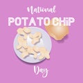 National Potato Chip Day Sign and Badge Vector