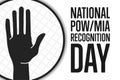 National POW, MIA Recognition Day. Holiday concept. Template for background, banner, card, poster with text inscription